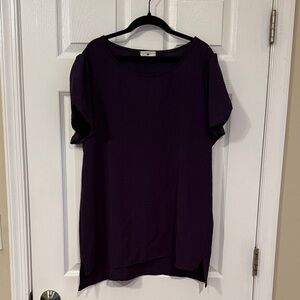 Elegant Women's Short Sleeve Top in Rich Purple